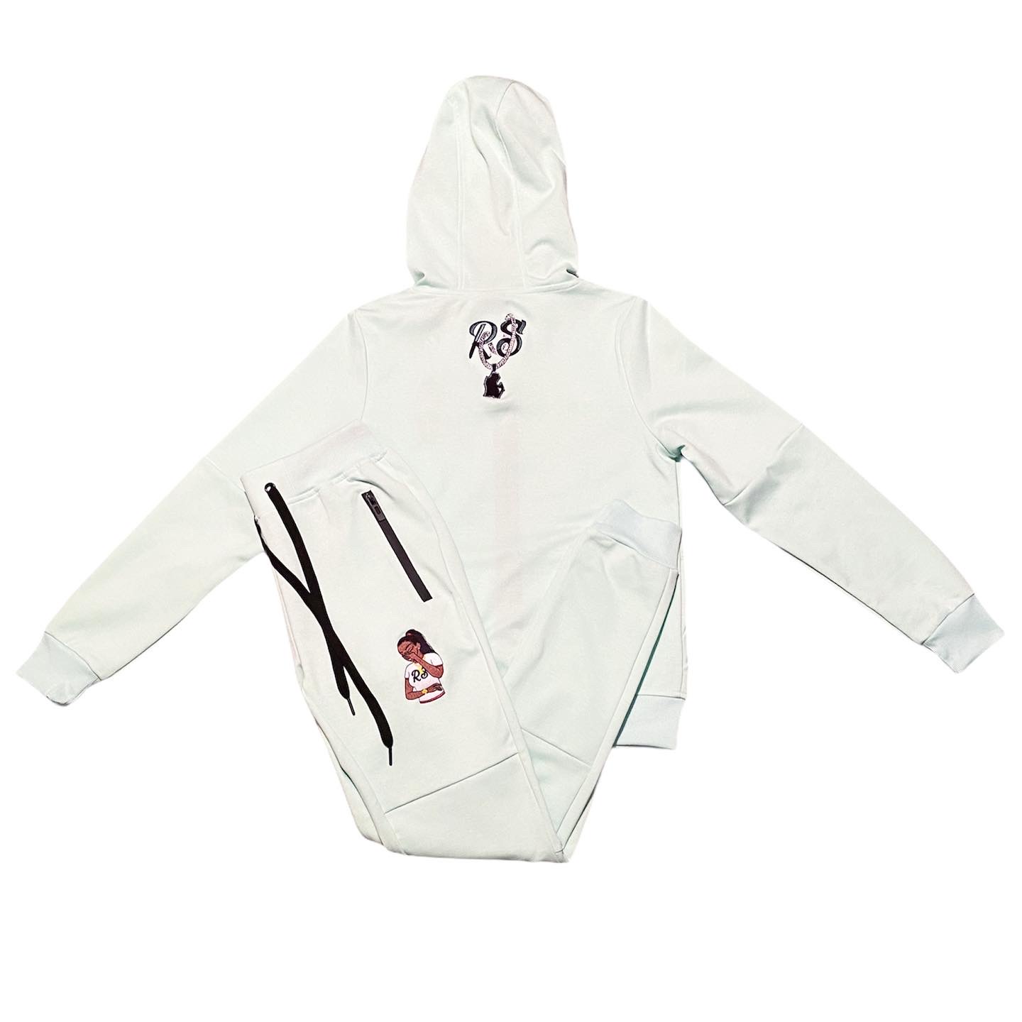 mint green jogging suit